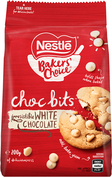 Nestlé Bakers' Choice White Choc Bits 200G | Recipes.com.au