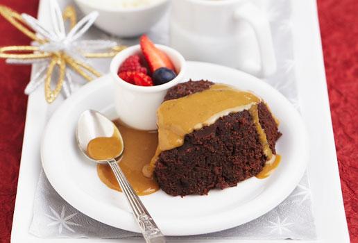 Christmas Dark Chocolate Microwave Pudding