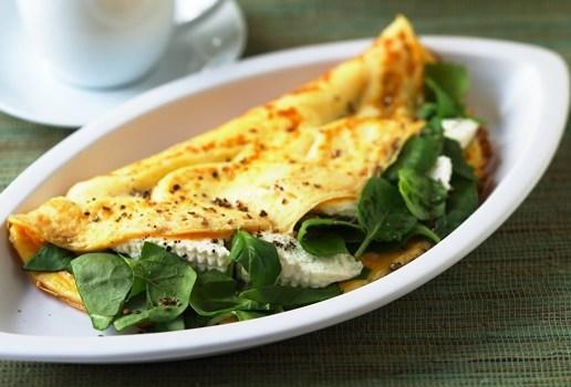 Spinach Ricotta and Basil Omelette